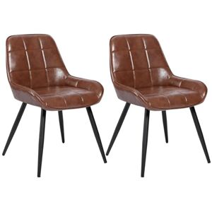 WOLTU Set van 2 eetkamerstoelen, ontspannende stoelen van kunstleer, ergonomische Scandinavische stoelen met rugleuning voor woonkamer, keuken, slaapkamer, bruin, BH332br-2 WOLTU Set van 2 eetkamerstoelen, ontspannende stoelen van kunstleer, ergonomische Scandinavische stoelen met rugleuning voor woonkamer, keuken, slaapkamer, bruin, BH332br-2