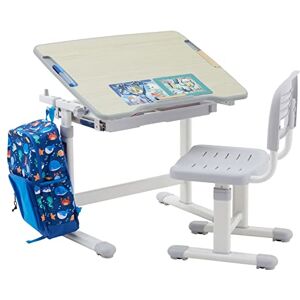 IDIMEX Tutto Bureau en stoel voor kinderen, in hoogte verstelbare tafel en stoel en kantelbare Sonoma eiken, uitbreidbaar bureau, frame van grijs metaal en kunststof wit IDIMEX Tutto Bureau en stoel voor kinderen, in hoogte verstelbare tafel en stoel en kantelbare Sonoma eiken, uitbreidbaar bureau, frame van grijs metaal en kunststof wit