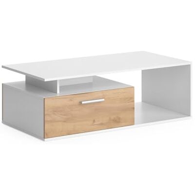Vicco Salontafel "Roland", eiken wit/goud, 118 x 59 cm Vicco Salontafel "Roland", eiken wit/goud, 118 x 59 cm