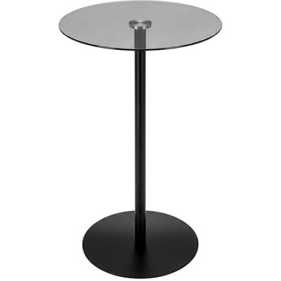 Spetebo Moderne ronde bijzettafel van metaal met glasplaat, 53 x 35 cm, elegante salontafel in bistrotafeldesign, decoratieve zwarte tafel met stabiele voet voor woonkamer en decoratie Spetebo Moderne ronde bijzettafel van metaal met glasplaat, 53 x 35 cm, elegante salontafel in bistrotafeldesign, decoratieve zwarte tafel met stabiele voet voor woonkamer en decoratie