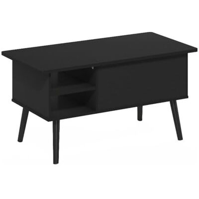 Furinno Salontafel met houten poten met verborgen vak en open zijlegplank voor woonkamer, bewerkt hout, Amerikaans, 45 (D) x 89,9 (B) x 46,2 (H) cm Furinno Salontafel met houten poten met verborgen vak en open zijlegplank voor woonkamer, bewerkt hout, Amerikaans, 45 (D) x 89,9 (B) x 46,2 (H) cm