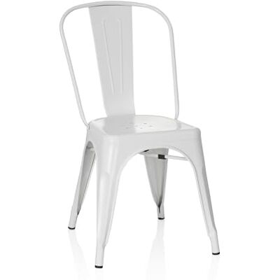 hjh OFFICE 645037 bistrostoel VANTAGGIO Brush metaal mat wit bistrostoel in industrieel design, stapelbaar hjh OFFICE 645037 bistrostoel VANTAGGIO Brush metaal mat wit bistrostoel in industrieel design, stapelbaar