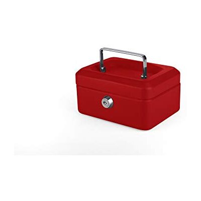 Pavo Geldcassette van hoogwaardig metaal met 2 sleutels en uitneembare lade, afmetingen: 15x12x8 cm, kleur: rood Pavo Geldcassette van hoogwaardig metaal met 2 sleutels en uitneembare lade, afmetingen: 15x12x8 cm, kleur: rood