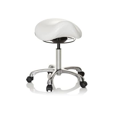 hjh OFFICE 702311 Ortho Sit, werkkruk, kunstleer, wit, ergonomisch zadel met wieltjes, in hoogte verstelbaar hjh OFFICE 702311 Ortho Sit, werkkruk, kunstleer, wit, ergonomisch zadel met wieltjes, in hoogte verstelbaar