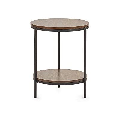 Julian Bowen Tribeca Ronde Lamptafel Met Plank Walnoot Julian Bowen Tribeca Ronde Lamptafel Met Plank Walnoot
