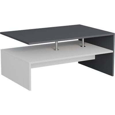 Vicco Salontafel "Amato", antraciet/wit, 90 x 52,6 cm Met opbergruimte onder het tafelblad voor opslag Vicco Salontafel "Amato", antraciet/wit, 90 x 52,6 cm Met opbergruimte onder het tafelblad voor opslag