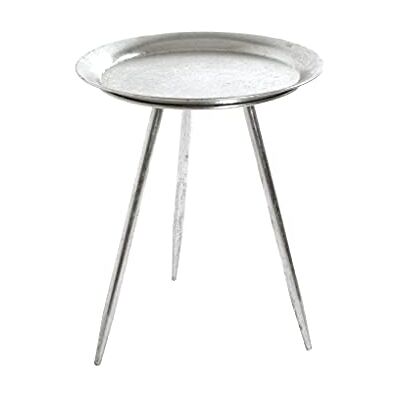 HAKU Möbel Bijzettafel, metaal, zilver, Ø 38 x H 47 cm HAKU Möbel Bijzettafel, metaal, zilver, Ø 38 x H 47 cm