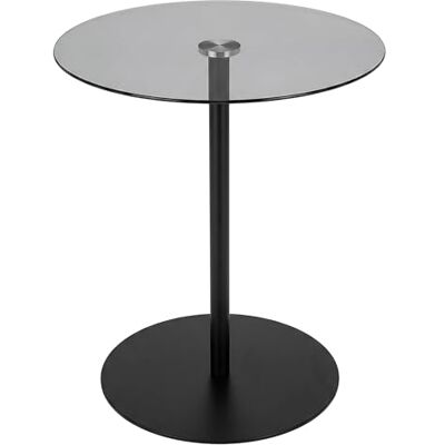 Spetebo Moderne ronde bijzettafel van metaal met glasplaat, 43 x 40 cm, elegante salontafel in bistrotafeldesign, decoratieve zwarte tafel met stabiele voet voor woonkamer en decoratie Spetebo Moderne ronde bijzettafel van metaal met glasplaat, 43 x 40 cm, elegante salontafel in bistrotafeldesign, decoratieve zwarte tafel met stabiele voet voor woonkamer en decoratie