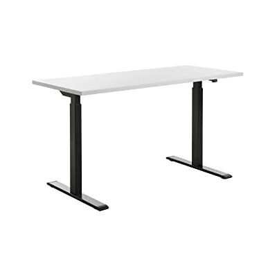Topstar In hoogte verstelbaar bureau elektrisch recht 1400 x 600 mm (B x D) wit/zwart Topstar In hoogte verstelbaar bureau elektrisch recht 1400 x 600 mm (B x D) wit/zwart
