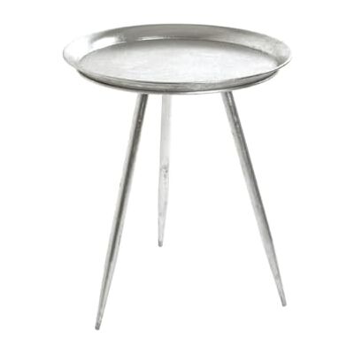 HAKU Möbel Bijzettafel, metaal, zilverkleurig, Ø 44 x H 54 cm HAKU Möbel Bijzettafel, metaal, zilverkleurig, Ø 44 x H 54 cm