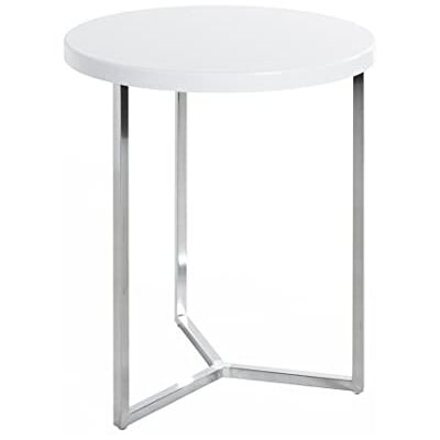 HAKU Möbel Bijzettafel, metaal, verchroomd, wit, D 45 x H 54 cm HAKU Möbel Bijzettafel, metaal, verchroomd, wit, D 45 x H 54 cm