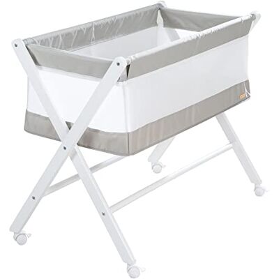 roba Opvouwbaar huisbed, hout, wit gelakt, met mesh-hanger, ademend roba Opvouwbaar huisbed, hout, wit gelakt, met mesh-hanger, ademend
