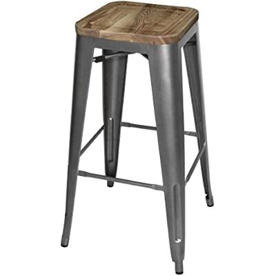 Bolero Houten kussen voor bistrokruk van staal, grijs, 770 x 430 x 430 mm, 4 stuks Bolero Houten kussen voor bistrokruk van staal, grijs, 770 x 430 x 430 mm, 4 stuks