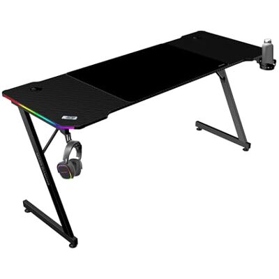 Mars Gaming MARSGAMING MGD-X160RGB Ergonomisch gamingbureau, ARGB-verlichting met afstandsbediening, koolstofvezeloppervlak, XXL muismat, hoofdtelefoonhouder en bekerhouder, kabelbeheer, gamingbureau Mars Gaming MARSGAMING MGD-X160RGB Ergonomisch gamingbureau, ARGB-verlichting met afstandsbediening, koolstofvezeloppervlak, XXL muismat, hoofdtelefoonhouder en bekerhouder, kabelbeheer, gamingbureau