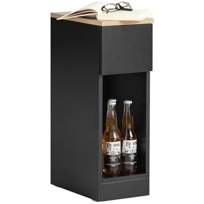 SoBuy FBT111-SCH Smal nachtkastje met lade, bijzettafel voor bank, salontafel, zwart, 20 x 35 x 60 cm SoBuy FBT111-SCH Smal nachtkastje met lade, bijzettafel voor bank, salontafel, zwart, 20 x 35 x 60 cm