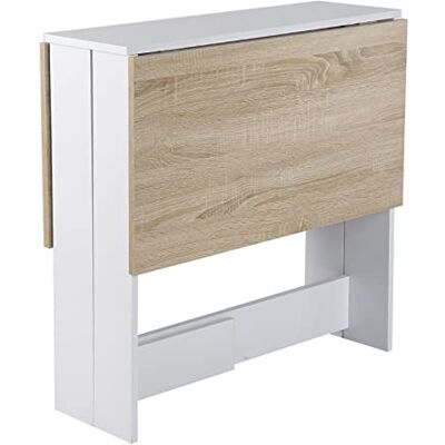 RELOVE Inklapbare keukentafel, bijzettafel met inklapbare poten, keukentafel, afwerking en eiken, inklapbare tafel met 2 kleppen, van met melamine versterkte spaanplaat, 103 * 76 * 73,4 cm RELOVE Inklapbare keukentafel, bijzettafel met inklapbare poten, keukentafel, afwerking en eiken, inklapbare tafel met 2 kleppen, van met melamine versterkte spaanplaat, 103 * 76 * 73,4 cm
