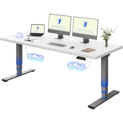 FLEXISPOT Staande bureau, 180 x 80, elektrisch, met dubbele motor, blad uit één stuk 25 mm, poten met 3 niveaus, 100 kg belasting, 4 geheugen, obstakeldetectie, wit FLEXISPOT Staande bureau, 180 x 80, elektrisch, met dubbele motor, blad uit één stuk 25 mm, poten met 3 niveaus, 100 kg belasting, 4 geheugen, obstakeldetectie, wit