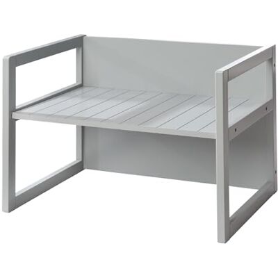 roba Kinderbank 2-in-1 van hout, verstelbaar op 2 zithoogtes, converteerbaar in kindertafel of kinderbureau, 57 x 44 cm, max. draagkracht 60 kg, landelijke stijl, grijs roba Kinderbank 2-in-1 van hout, verstelbaar op 2 zithoogtes, converteerbaar in kindertafel of kinderbureau, 57 x 44 cm, max. draagkracht 60 kg, landelijke stijl, grijs