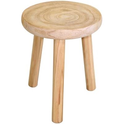 Spetebo Houten bloemenkruk met 3 poten, diameter 30 cm, ronde natuurlijke decoratieve kruk, plantenstandaard, bijzettafel, salontafel Spetebo Houten bloemenkruk met 3 poten, diameter 30 cm, ronde natuurlijke decoratieve kruk, plantenstandaard, bijzettafel, salontafel
