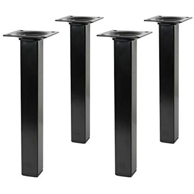Amig Set van 4 tafelpoten, zwart, vierkant, 25 x 25 mm, hoogte 350 mm Amig Set van 4 tafelpoten, zwart, vierkant, 25 x 25 mm, hoogte 350 mm