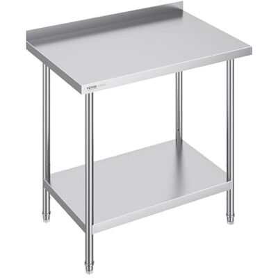 VEVOR Werktafel van roestvrij staal, 61 x 91,4 x 91,4 cm, werktafel voor voedselbereiding, metalen werktafel met verstelbare hoogte voor restaurant, huis en hotel VEVOR Werktafel van roestvrij staal, 61 x 91,4 x 91,4 cm, werktafel voor voedselbereiding, metalen werktafel met verstelbare hoogte voor restaurant, huis en hotel