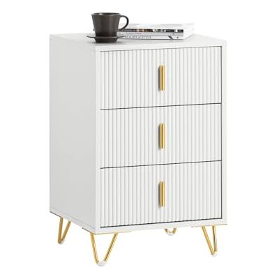 SoBuy FBT115 Bankpunt, nachtkastje met 2 laden, bijzettafel, salontafel voor woonkamer, slaapkamer of kantoor (1, wit, 3 laden) SoBuy FBT115 Bankpunt, nachtkastje met 2 laden, bijzettafel, salontafel voor woonkamer, slaapkamer of kantoor (1, wit, 3 laden)
