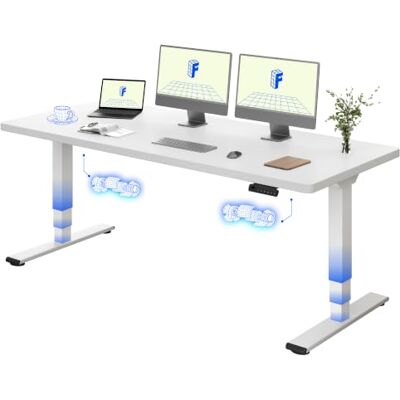 FLEXISPOT Staande bureau, 180 x 80, elektrisch, met dubbele motor, blad uit één stuk 25 mm, poten met 3 niveaus, 100 kg belasting, 4 geheugen, obstakeldetectie, wit FLEXISPOT Staande bureau, 180 x 80, elektrisch, met dubbele motor, blad uit één stuk 25 mm, poten met 3 niveaus, 100 kg belasting, 4 geheugen, obstakeldetectie, wit