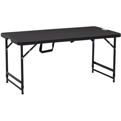 Outsunny Tuintafel, rechthoekig, opvouwbaar, 118 x 60 x 74 cm, grijs Camping, voor 4 personen, in hoogte verstelbaar, HDPE-blad, stalen frame, buiten Outsunny Tuintafel, rechthoekig, opvouwbaar, 118 x 60 x 74 cm, grijs Camping, voor 4 personen, in hoogte verstelbaar, HDPE-blad, stalen frame, buiten