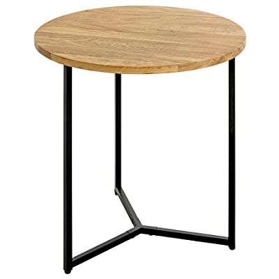 HAKU Bijzettafel eiken, zwart, massief hout, metaal Dim.: H 52 cm x Ø 50 cm, Stijl: Modern HAKU Bijzettafel eiken, zwart, massief hout, metaal Dim.: H 52 cm x Ø 50 cm, Stijl: Modern