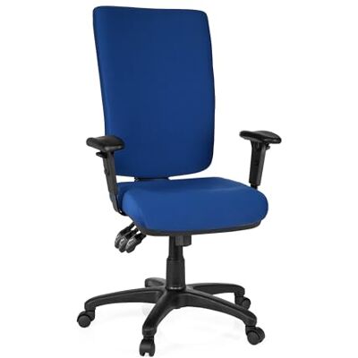hjh OFFICE 702110 Bureaustoel, bureaustoel, professionele kwaliteit, Zenit High Blue van robuuste stof, met armleuningen, verdikte bekleding, ergonomische hoge rugleuning, comfortabele zitting hjh OFFICE 702110 Bureaustoel, bureaustoel, professionele kwaliteit, Zenit High Blue van robuuste stof, met armleuningen, verdikte bekleding, ergonomische hoge rugleuning, comfortabele zitting