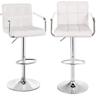 SONGMICS 2-Delige Set Barkruk Met Robuuste Voet, 54 X 48 X 53 Cm, Wit SONGMICS 2-Delige Set Barkruk Met Robuuste Voet, 54 X 48 X 53 Cm, Wit