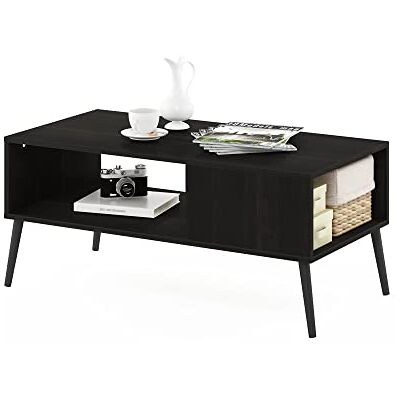 Furinno Claude Salontafel in midden van de eeuw, met houten poten, Engineered Wood, espresso, 50,01 (D) x 100 (B) x 45,01 (H) cm Furinno Claude Salontafel in midden van de eeuw, met houten poten, Engineered Wood, espresso, 50,01 (D) x 100 (B) x 45,01 (H) cm