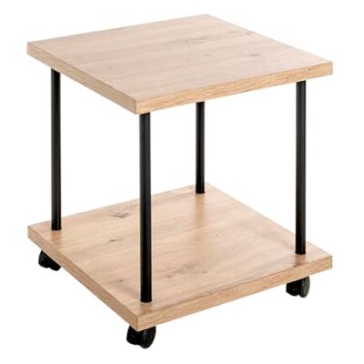 HAKU serveerwagen eiken, zwart, MDF, metaal Dim.: B 40 cm x H 45 cm x D 40 cm, Stijl: Modern HAKU serveerwagen eiken, zwart, MDF, metaal Dim.: B 40 cm x H 45 cm x D 40 cm, Stijl: Modern