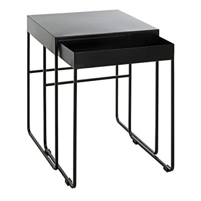 HAKU Bijzettafel meubels set van 2 metaal zwart 39/42 x 51/54 cm HAKU Bijzettafel meubels set van 2 metaal zwart 39/42 x 51/54 cm