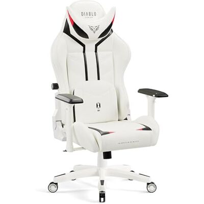 Diablo X-Ray Gamestoel Gaming Stoel Bureaustoel 4D Armleuningen Ergonomisch Ontwerp Kunstleer Perforatie Kantelfunctie Draagvermogen tot 150 kg (Wit-Zwart, King (XL)) Diablo X-Ray Gamestoel Gaming Stoel Bureaustoel 4D Armleuningen Ergonomisch Ontwerp Kunstleer Perforatie Kantelfunctie Draagvermogen tot 150 kg (Wit-Zwart, King (XL))