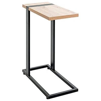 HAKU bijzettafel eiken, zwart, metaal, honingraat spaanplaat Dim.: B 24 cm x H 64 cm x D 49 cm, Stijl: Modern HAKU bijzettafel eiken, zwart, metaal, honingraat spaanplaat Dim.: B 24 cm x H 64 cm x D 49 cm, Stijl: Modern