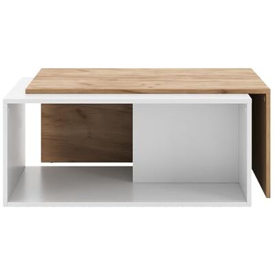 Vicco Salontafel "Paul", eiken wit/goud, 90 x 48 cm Vicco Salontafel "Paul", eiken wit/goud, 90 x 48 cm