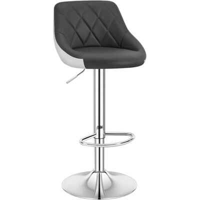 WOLTU Design 1 kleuren barkruk set van 1 met goed gevoerde zitting van kunstleer, in hoogte verstelbaar, grijs/wit, BH30grw-1 WOLTU Design 1 kleuren barkruk set van 1 met goed gevoerde zitting van kunstleer, in hoogte verstelbaar, grijs/wit, BH30grw-1