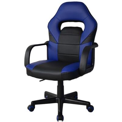 VDD Thomas Junior Gamingstoel Gaming Racing Style Bureaustoel In hoogte verstelbaar Blauw Zwart VDD Thomas Junior Gamingstoel Gaming Racing Style Bureaustoel In hoogte verstelbaar Blauw Zwart