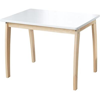 roba Kindertafel van massief hout, babymeubel voor kinderkamer, activiteitentafel vanaf 2 jaar, natuur/wit roba Kindertafel van massief hout, babymeubel voor kinderkamer, activiteitentafel vanaf 2 jaar, natuur/wit