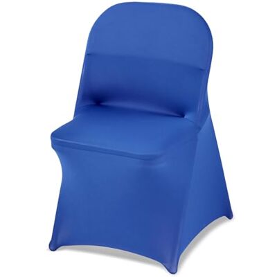 VEVOR 50 stuks stretch stoelhoezen van polyester spandex voor bruiloft, feest, eetkamer, banket, platte voorkant, geschikt voor stoelen tot 45 x 46 x 77 cm, blauw VEVOR 50 stuks stretch stoelhoezen van polyester spandex voor bruiloft, feest, eetkamer, banket, platte voorkant, geschikt voor stoelen tot 45 x 46 x 77 cm, blauw