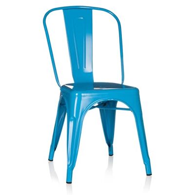 hjh OFFICE 645024 VANTAGGIO Comfort bistrostoel, metaal, lichtblauw, stoel in industriële stijl, stapelbaar hjh OFFICE 645024 VANTAGGIO Comfort bistrostoel, metaal, lichtblauw, stoel in industriële stijl, stapelbaar