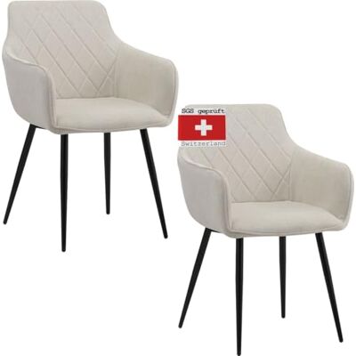 Albatros Sila Set van 2 beige stoelen modern en elegant comfortabel gevoerd keuken of eetkamer Albatros Sila Set van 2 beige stoelen modern en elegant comfortabel gevoerd keuken of eetkamer