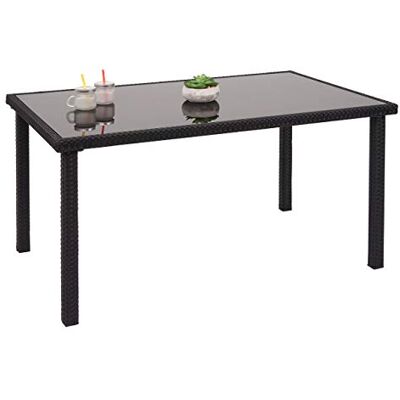 Mendler Polyrotan tafel HWC-G19AM 120 x 75 cm zwart Mendler Polyrotan tafel HWC-G19AM 120 x 75 cm zwart