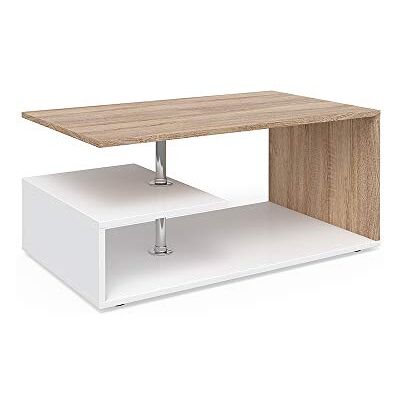 Vicco salontafel Guillermo 90 x 50 cm woonkamertafel bijzettafel houten tafel koffietafel 4 kleuren om uit te kiezen (wit Sonoma eik) pour le rangement des magazines et des télécommandes Vicco salontafel Guillermo 90 x 50 cm woonkamertafel bijzettafel houten tafel koffietafel 4 kleuren om uit te kiezen (wit Sonoma eik) pour le rangement des magazines et des télécommandes