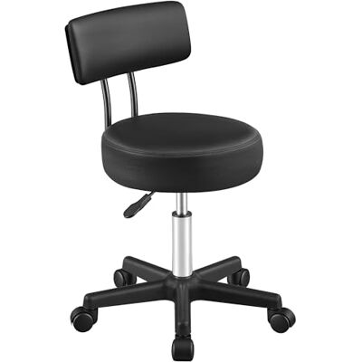 SONGMICS Rolkruk met rugleuning, in hoogte verstelbaar Ergonomische stoel, PU-leer, 50 x 50 x (68,5-83,5) cm, 360° draaibaar, inktzwart, Activo collectie, OSC071B101 SONGMICS Rolkruk met rugleuning, in hoogte verstelbaar Ergonomische stoel, PU-leer, 50 x 50 x (68,5-83,5) cm, 360° draaibaar, inktzwart, Activo collectie, OSC071B101