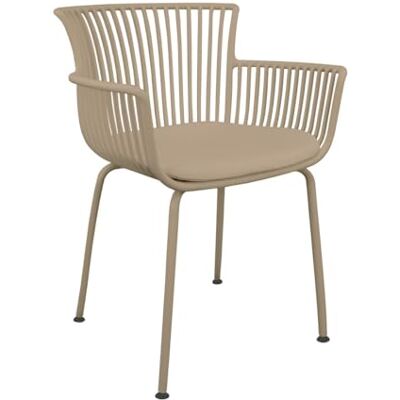 Kick Collection Otis tuinstoel, beige, modern en hoogwaardig, kunststof, gecoat metaal van pu-leer, verkrijgbaar in vele kleuren Kick Collection Otis tuinstoel, beige, modern en hoogwaardig, kunststof, gecoat metaal van pu-leer, verkrijgbaar in vele kleuren