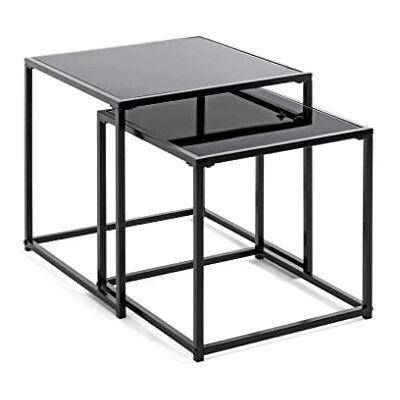HAKU Moderne bijzettafels Zwart, Metaal, Gehard glas Dim.: L 35 x H 35 x D 35 cm HAKU Moderne bijzettafels Zwart, Metaal, Gehard glas Dim.: L 35 x H 35 x D 35 cm