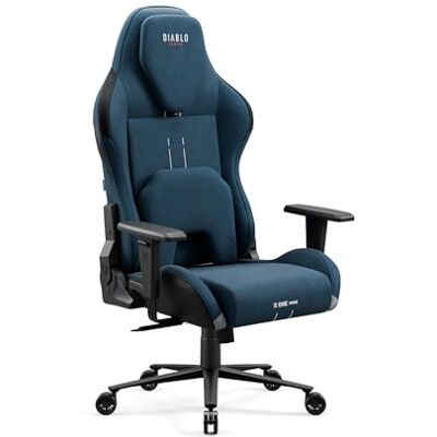 Diablo X.One Prime Gamingstoel, pc-stoel, magnetisch kussen, verkoelende zitting, hoogwaardige stof, in hoogte verstelbare armleuningen, ondersteunt tot 140 kg, Meta Ocean Diablo X.One Prime Gamingstoel, pc-stoel, magnetisch kussen, verkoelende zitting, hoogwaardige stof, in hoogte verstelbare armleuningen, ondersteunt tot 140 kg, Meta Ocean
