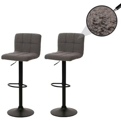 Mendler HWC-G87 Barkruk, set van 2, in hoogte verstelbaar, draaibaar, gespstof (450 g/m²), FSC®, donkergrijs Mendler HWC-G87 Barkruk, set van 2, in hoogte verstelbaar, draaibaar, gespstof (450 g/m²), FSC®, donkergrijs